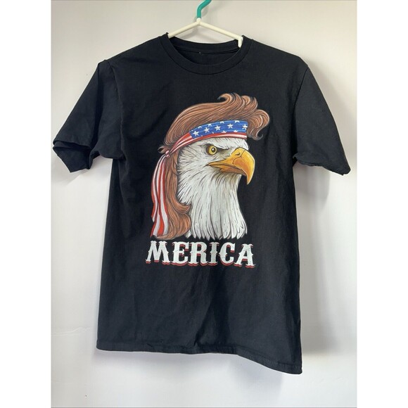Eagle Mullet 4th Of July USA American Flag Merica T-Shirt Unisex T-shirt - Picture 1 of 5